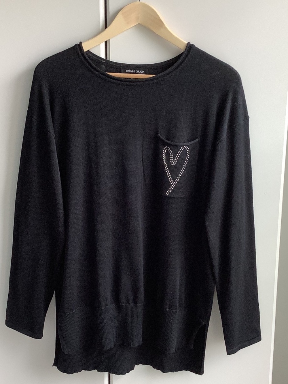 Cable & Gauge Women Sweaters, Crew-neck sweater, Black, Size L